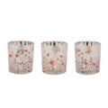 Frosted Wildflower Print Votive Holder (Set of 3)