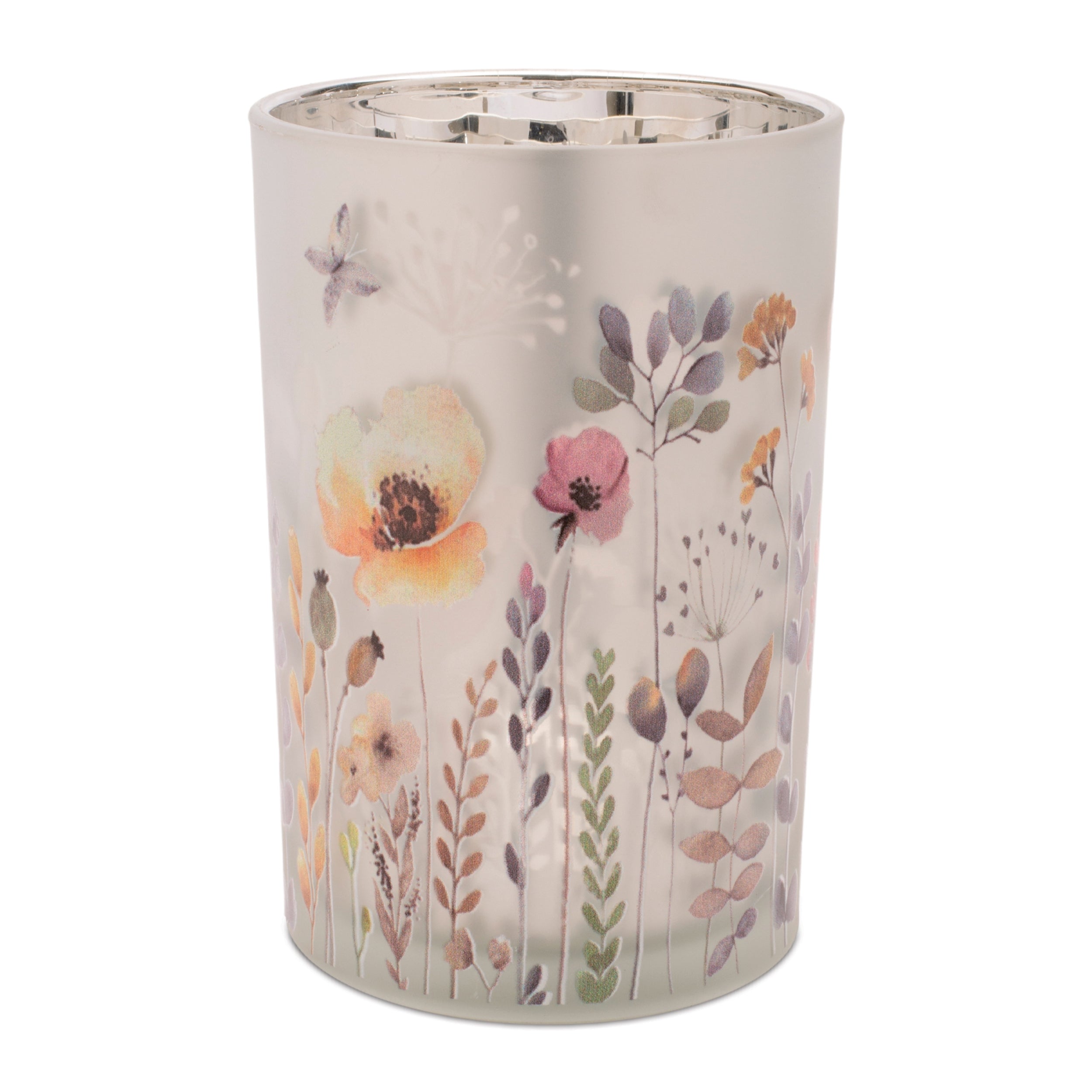 Frosted Floral Print Votive Holder (Set of 2)