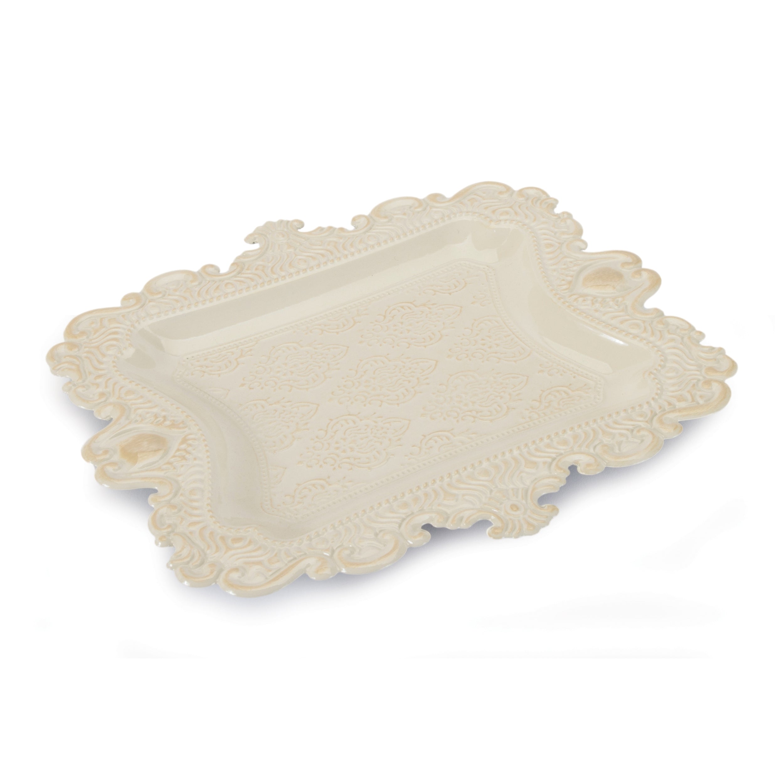 Ornate Embossed Decorative Tray (Set of 3)