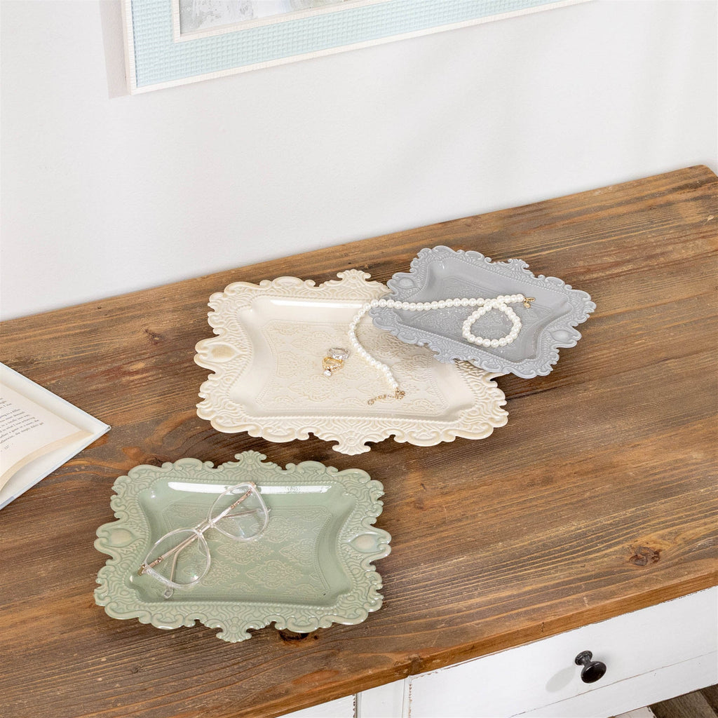 Ornate Embossed Decorative Tray (Set of 3)
