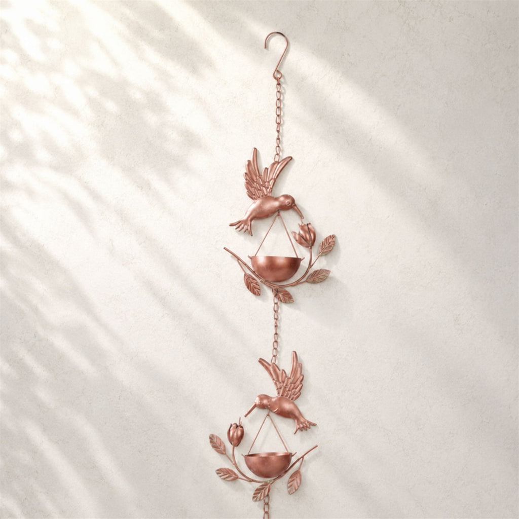 Iron Hummingbird Rain Chain 74"L