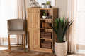 Baxton Studio Eren Modern and Contemporary Farmhouse Natural Oak Brown Finished Wood 1-Door Shoe Cabinet