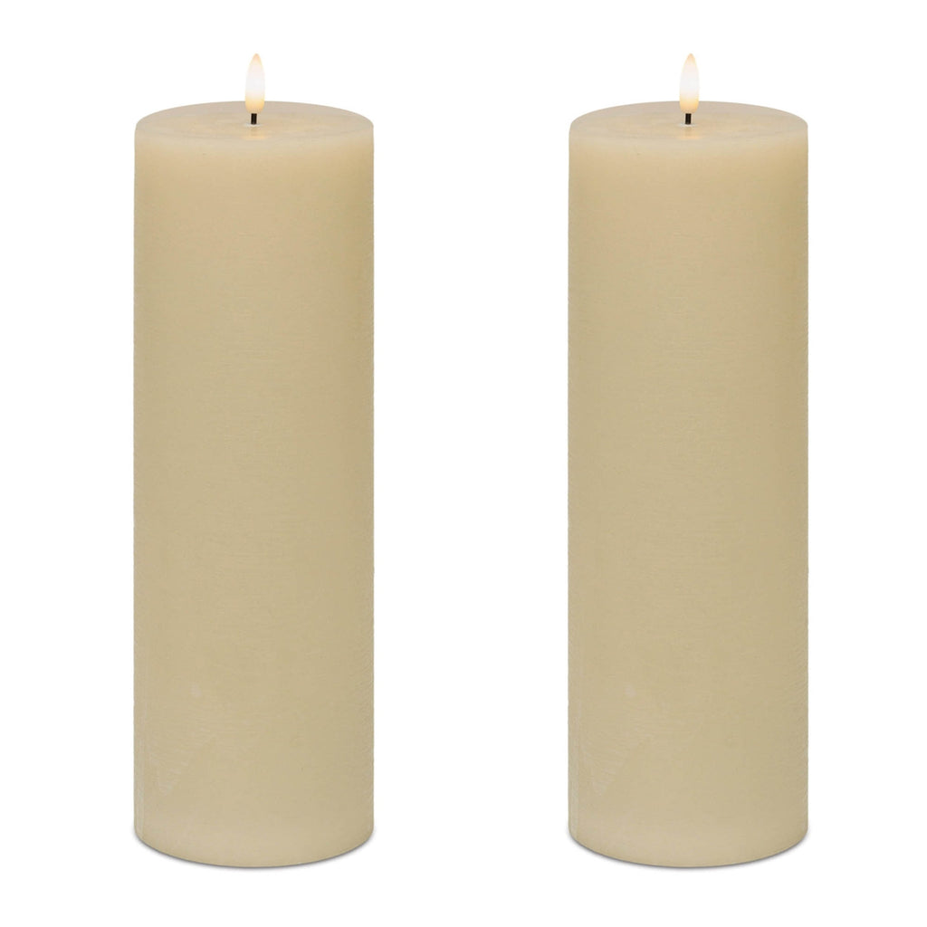 FIA Wick Beige Pillar Candle (Set of 2)