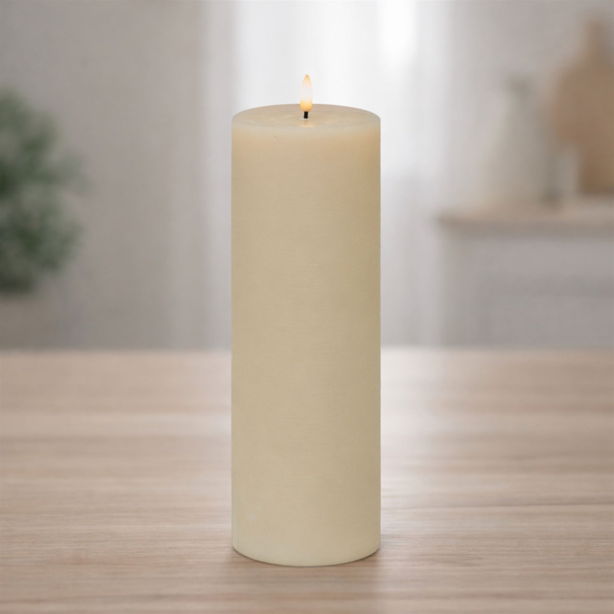 FIA Wick Beige Pillar Candle (Set of 2)