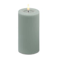 FIA Wick Sage Ribbed Pillar Candle (Set of 2)