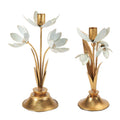 Sculpted Floral Taper Candle Holder (Set of 2)