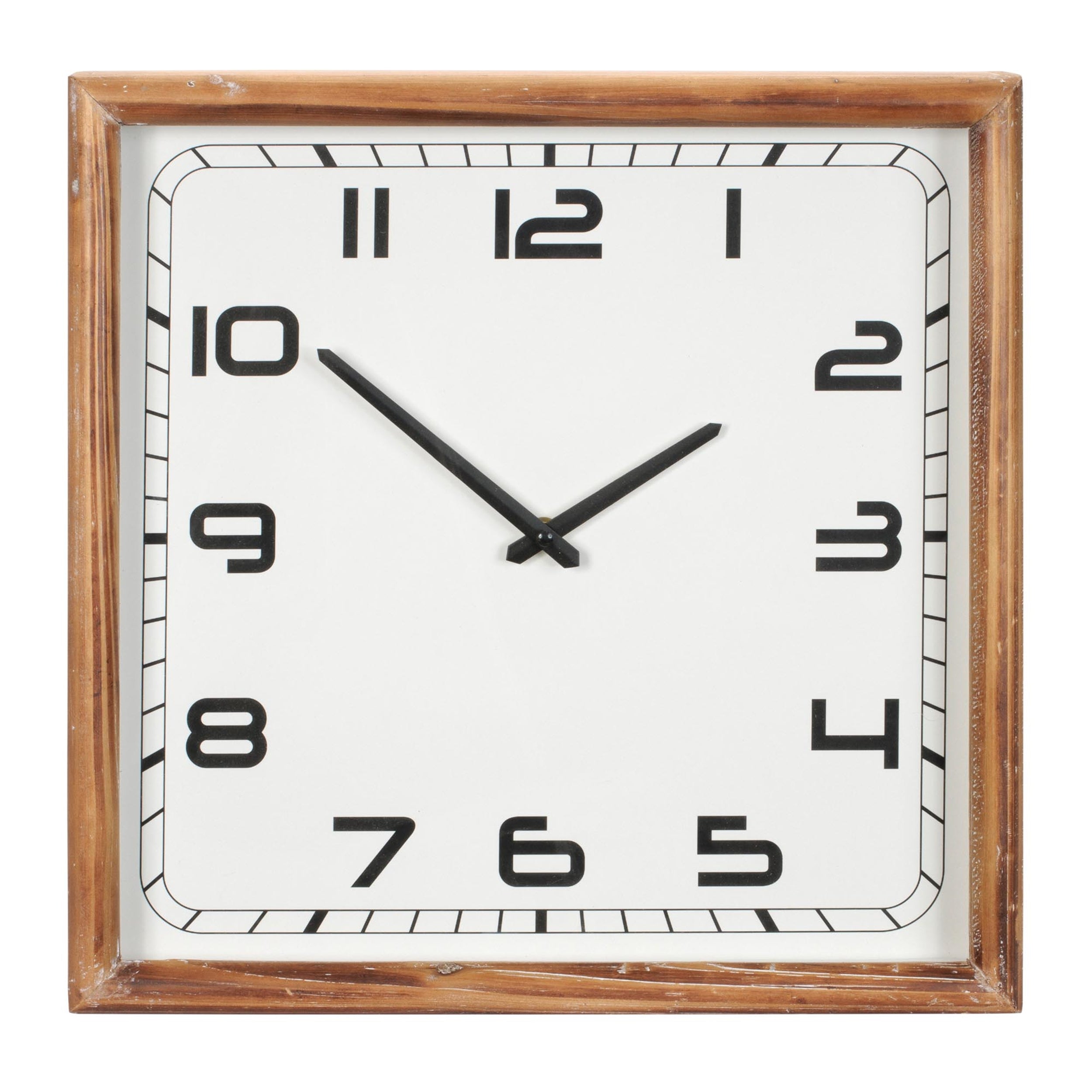 Square Wood Frame Wall Clock 16"SQ