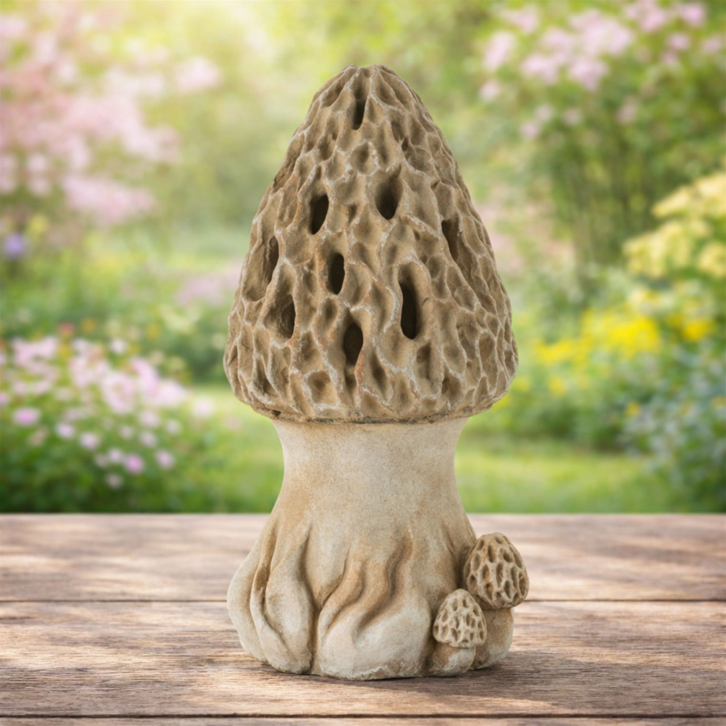 Stone Mushroom Candle Holder 110"H