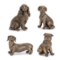 Bronze Finish Dog Figurine (Set of 8)