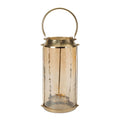 Wavy Amber Glass Lantern 15.5"H