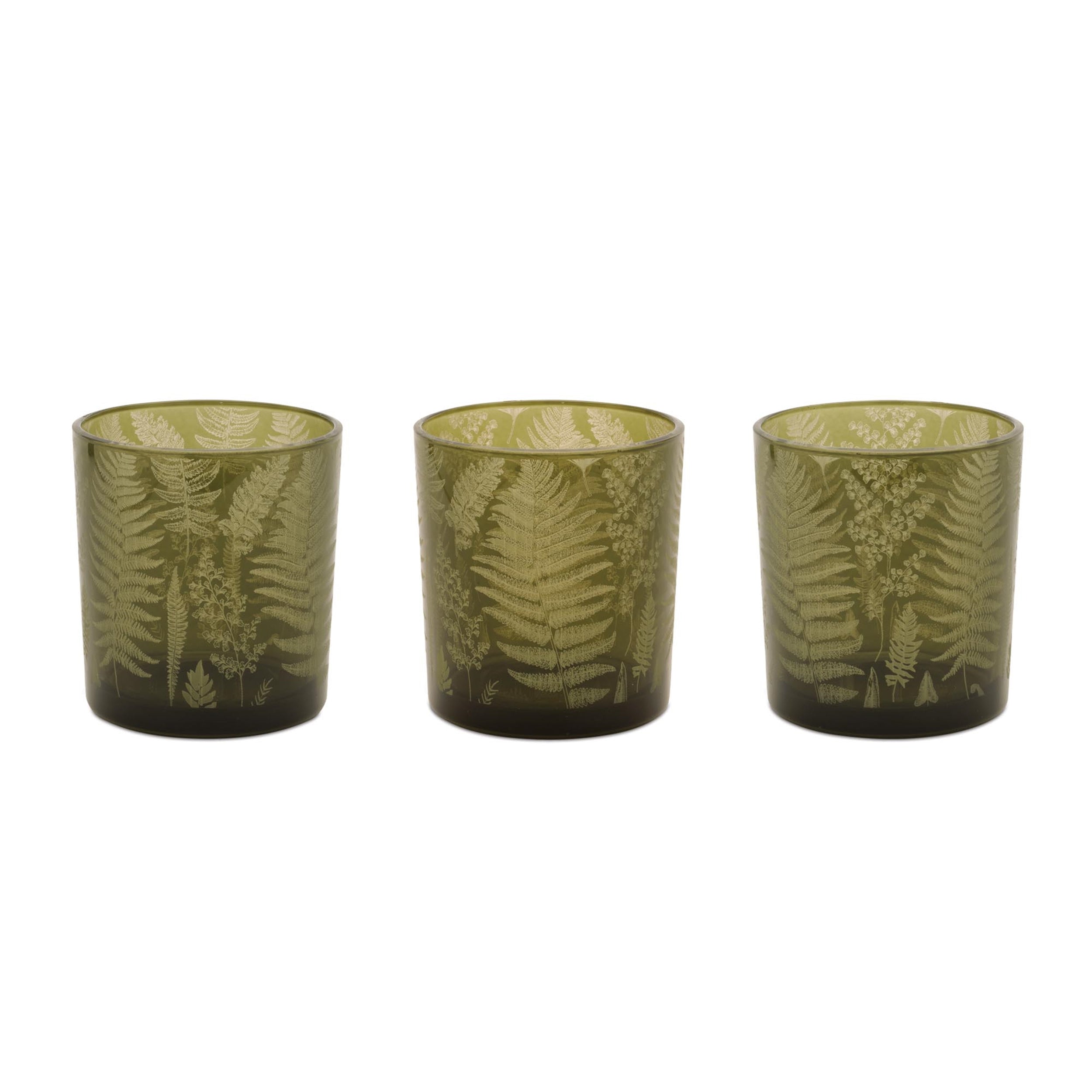 Sage Fern Print Votive Holder (Set of 3)