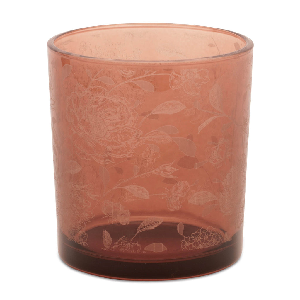 Amber Floral Print Votive Holder (Set of 3)