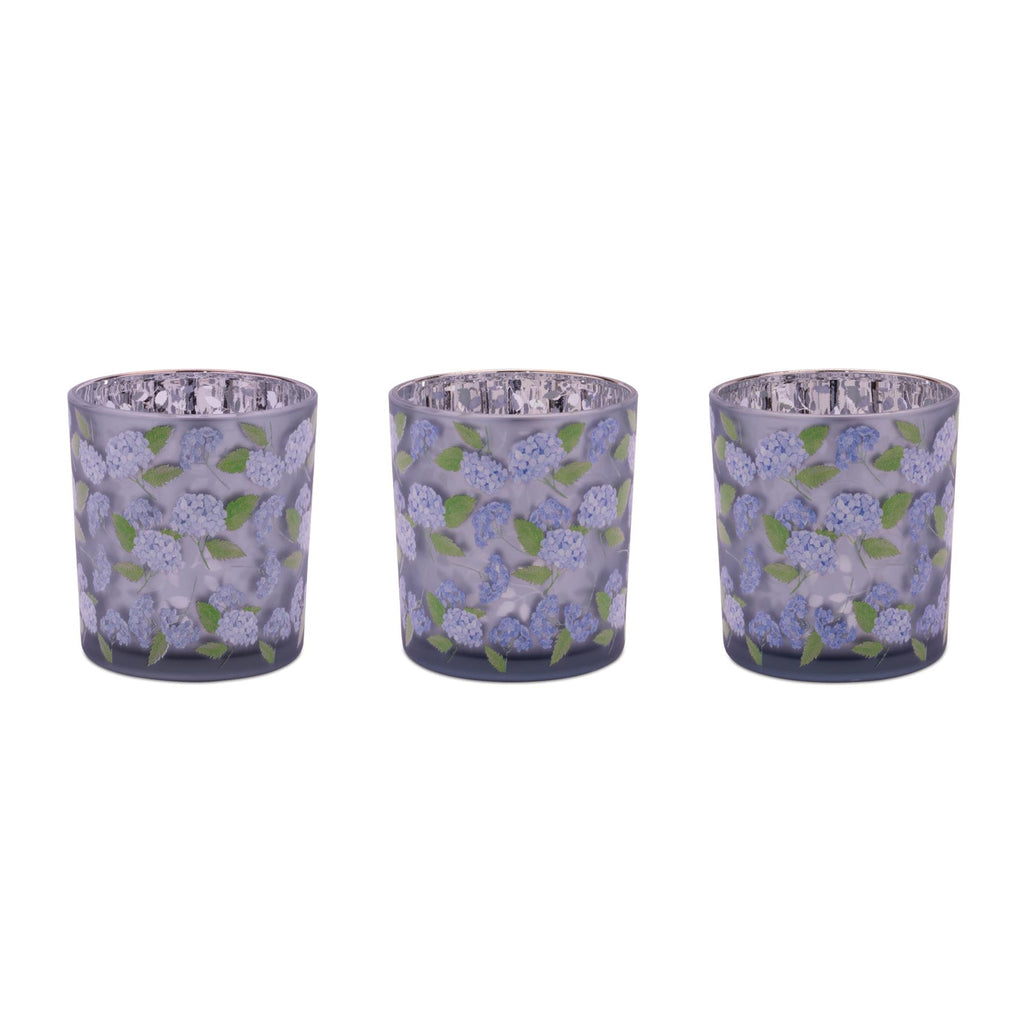 Frosted Hydrangea Print Votive Holder (Set of 3)
