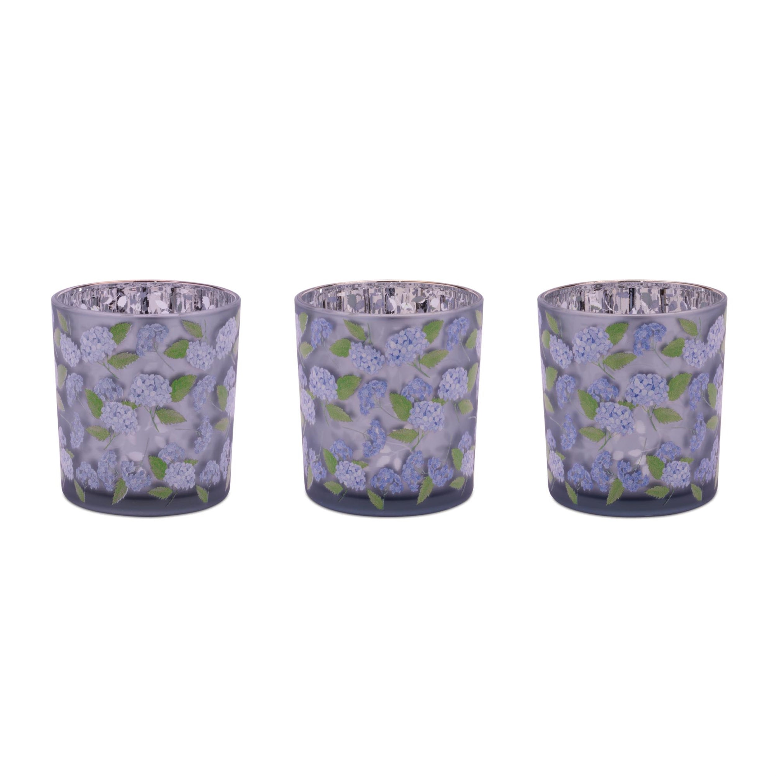 Frosted Hydrangea Print Votive Holder (Set of 3)
