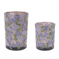 Frosted Hydrangea Print Candle Holder (Set of 2)