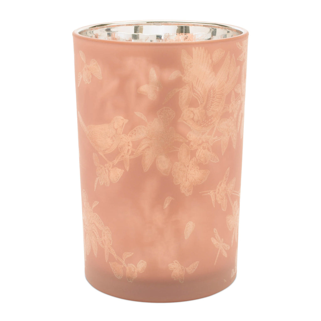 Bird and Floral Print Candle Holder (Set of 2)
