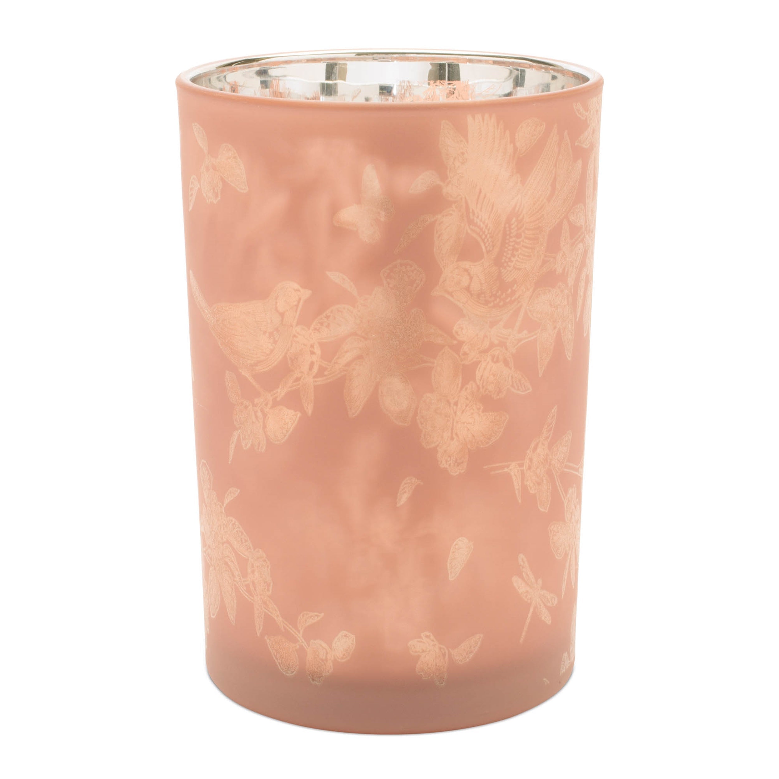 Bird and Floral Print Candle Holder (Set of 2)