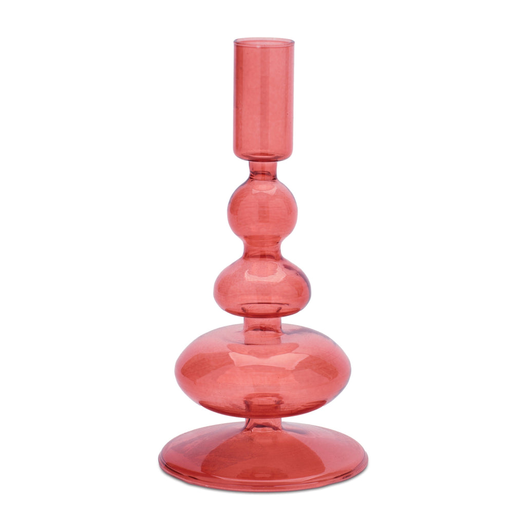 Multicolored Glass Taper Candle Holder (Set of 3)
