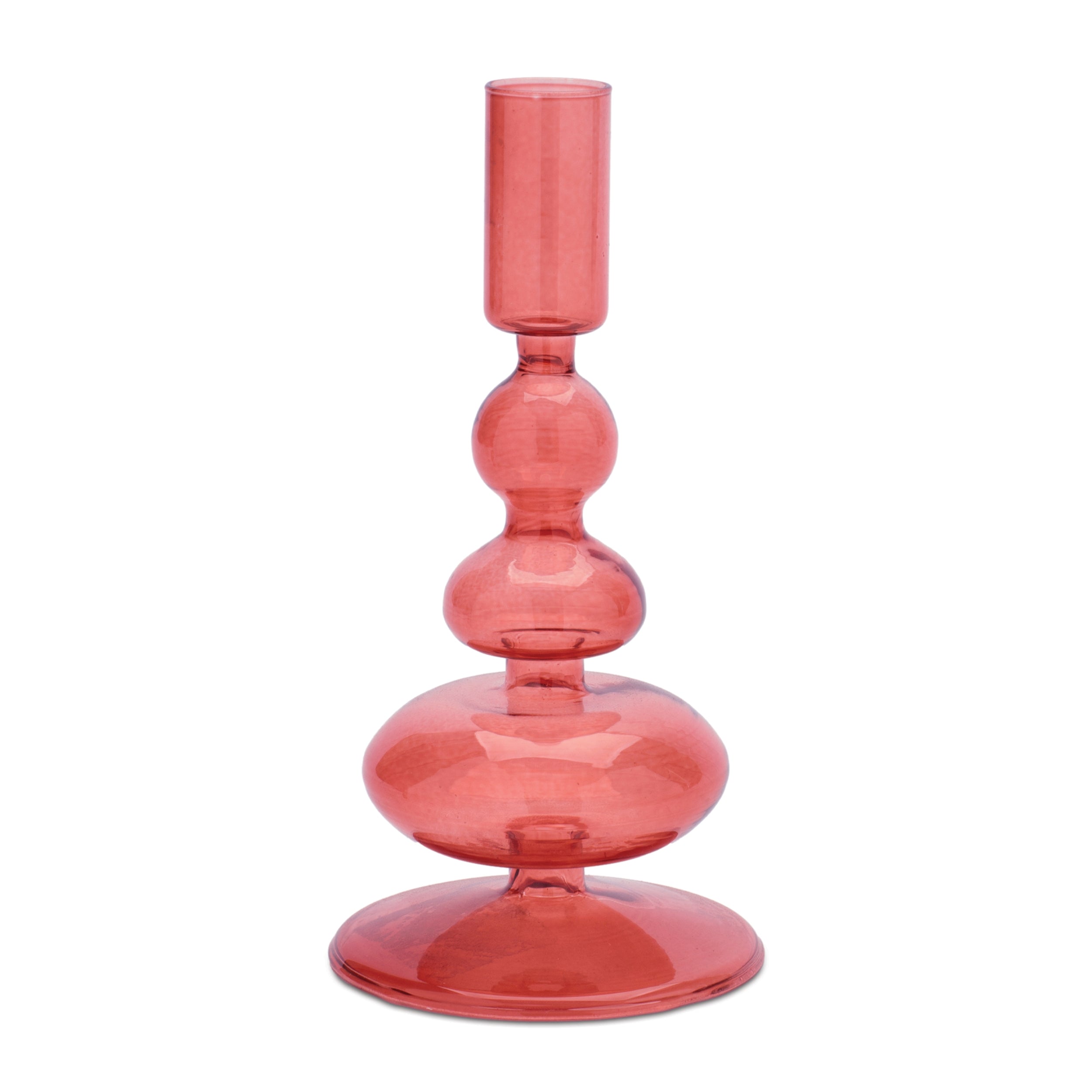 Multicolored Glass Taper Candle Holder (Set of 3)