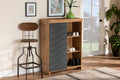 Baxton Studio Caspian Modern and Contemporary Two-Tone Grey and Oak Brown Finished Wood Shoe Cabinet