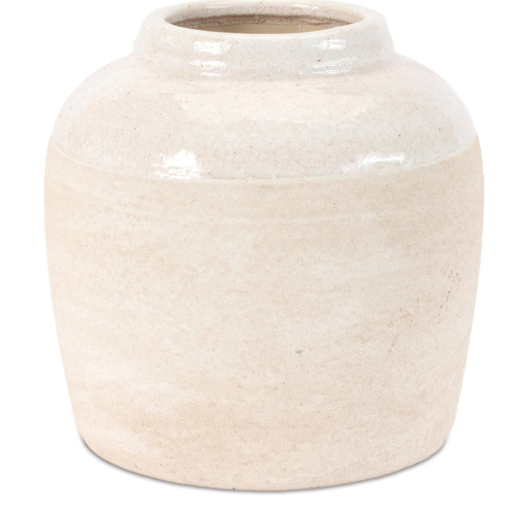 Two-Tone Stoneware Vase 6"H