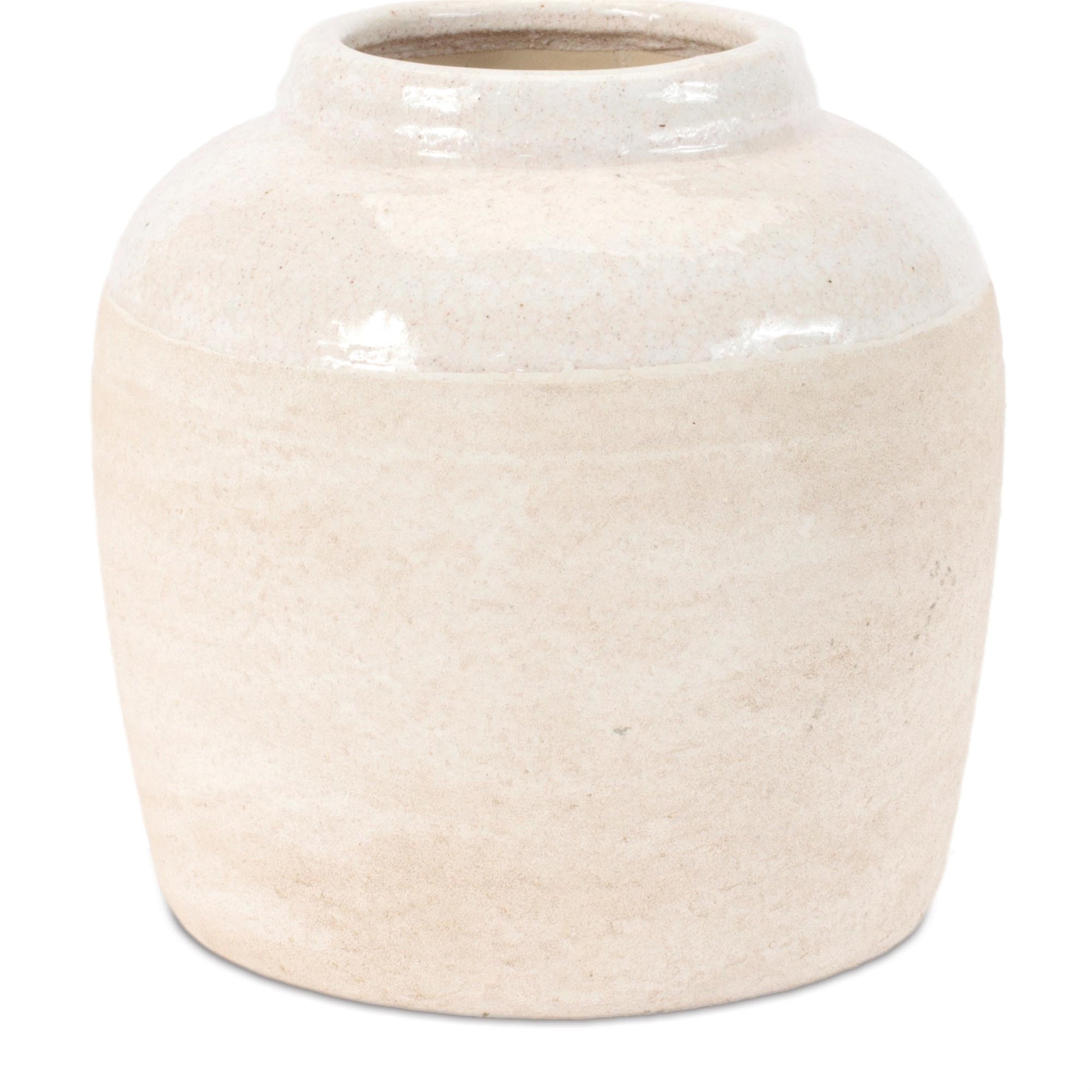 Two-Tone Stoneware Vase 6"H