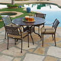 Savannah Outdoor Aluminum Round Dining Table Set of 5 (KIT)