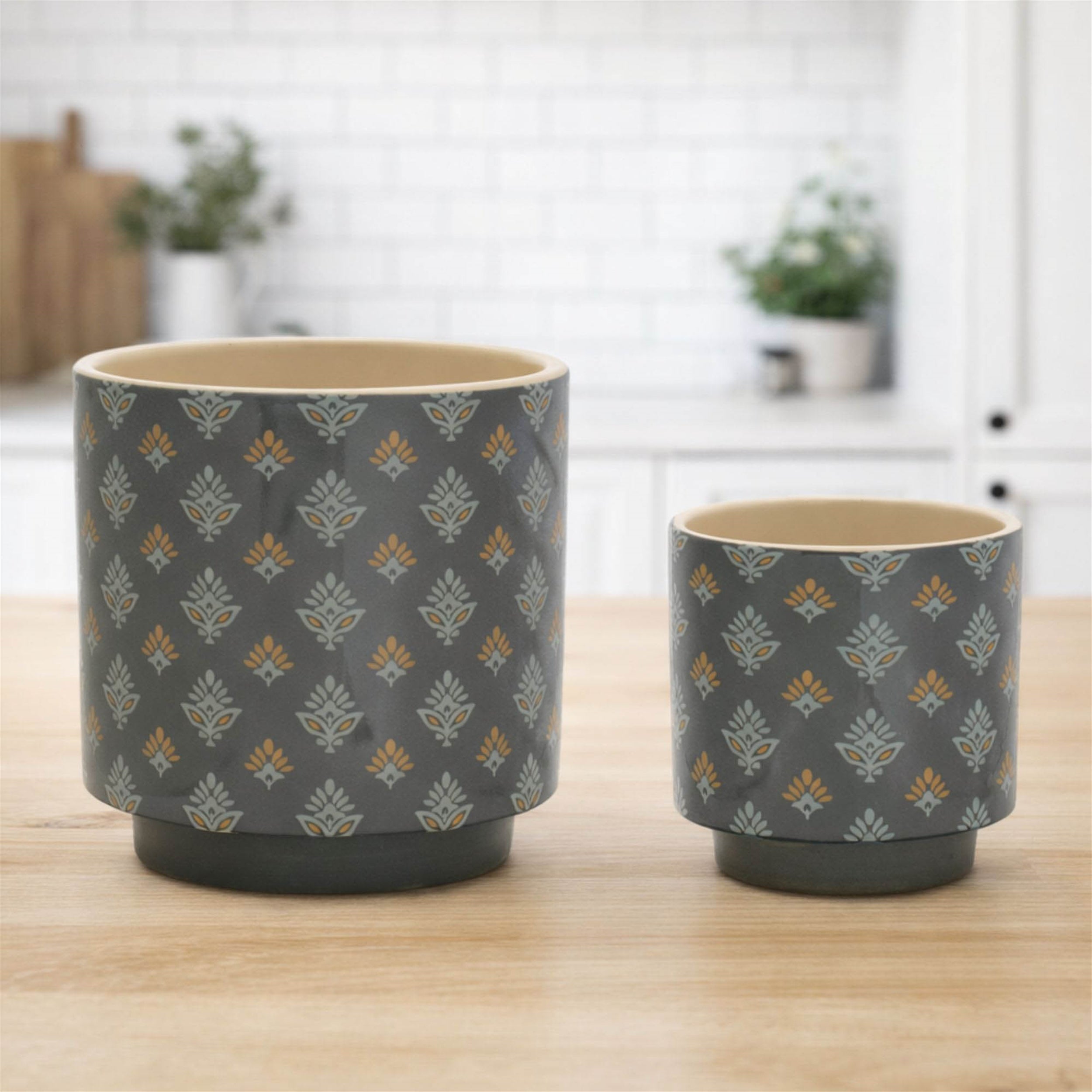 Mini Floral Pattern Planter (Set of 2)