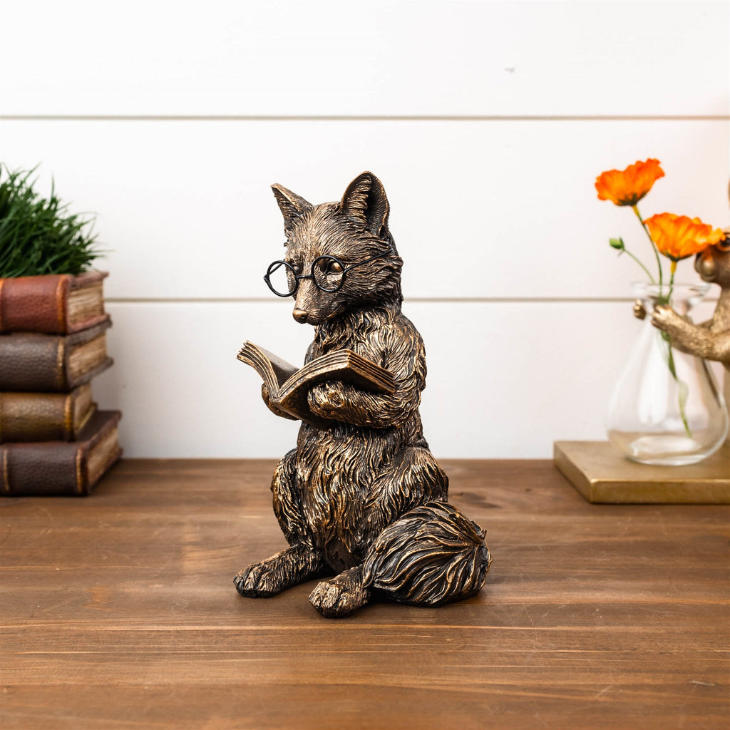 Reading Fox Figurine 6.5"H