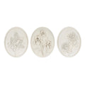 Sculpted Flower Plaque (Set of 3)
