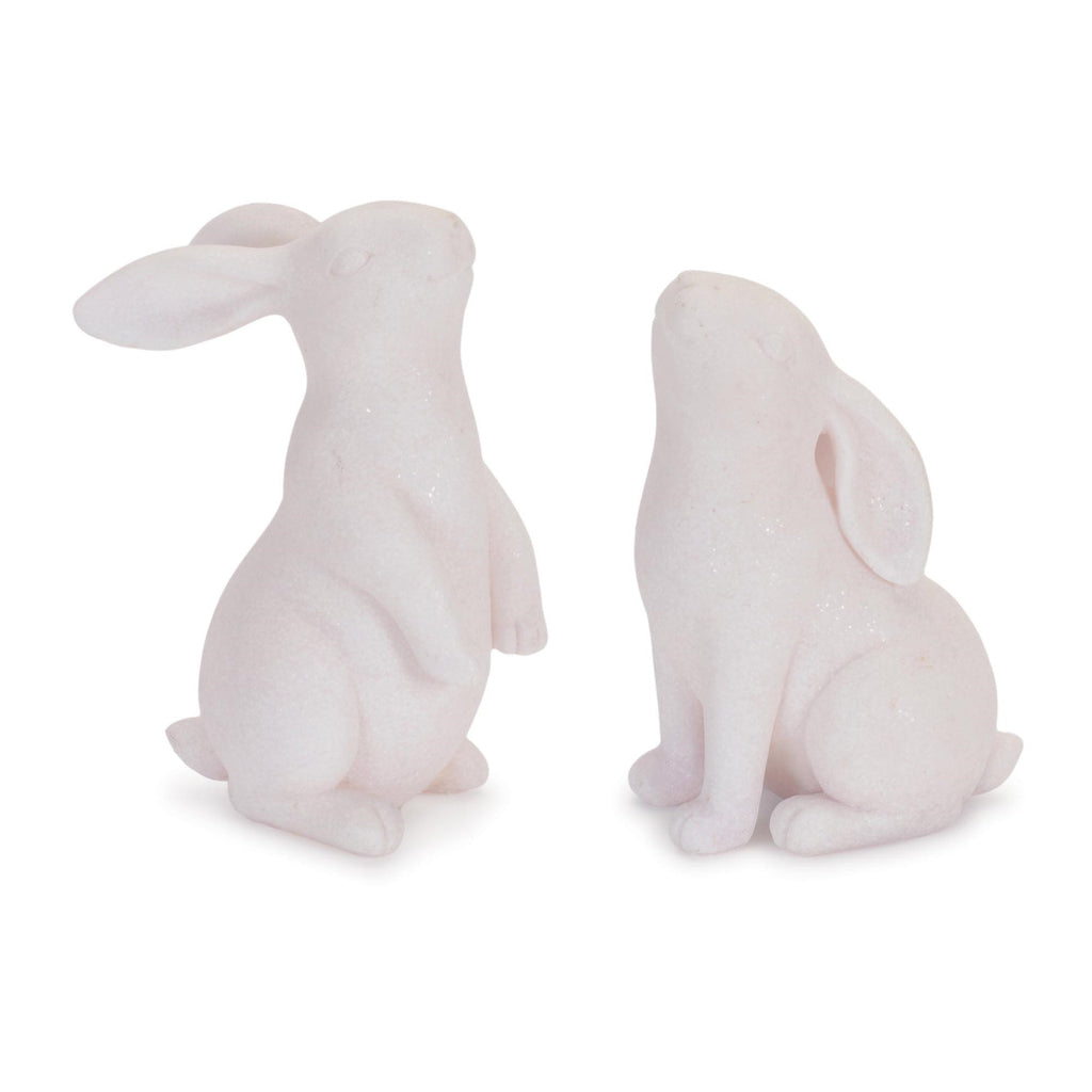 Blush Glitter Bunny Figurine (Set of 2)