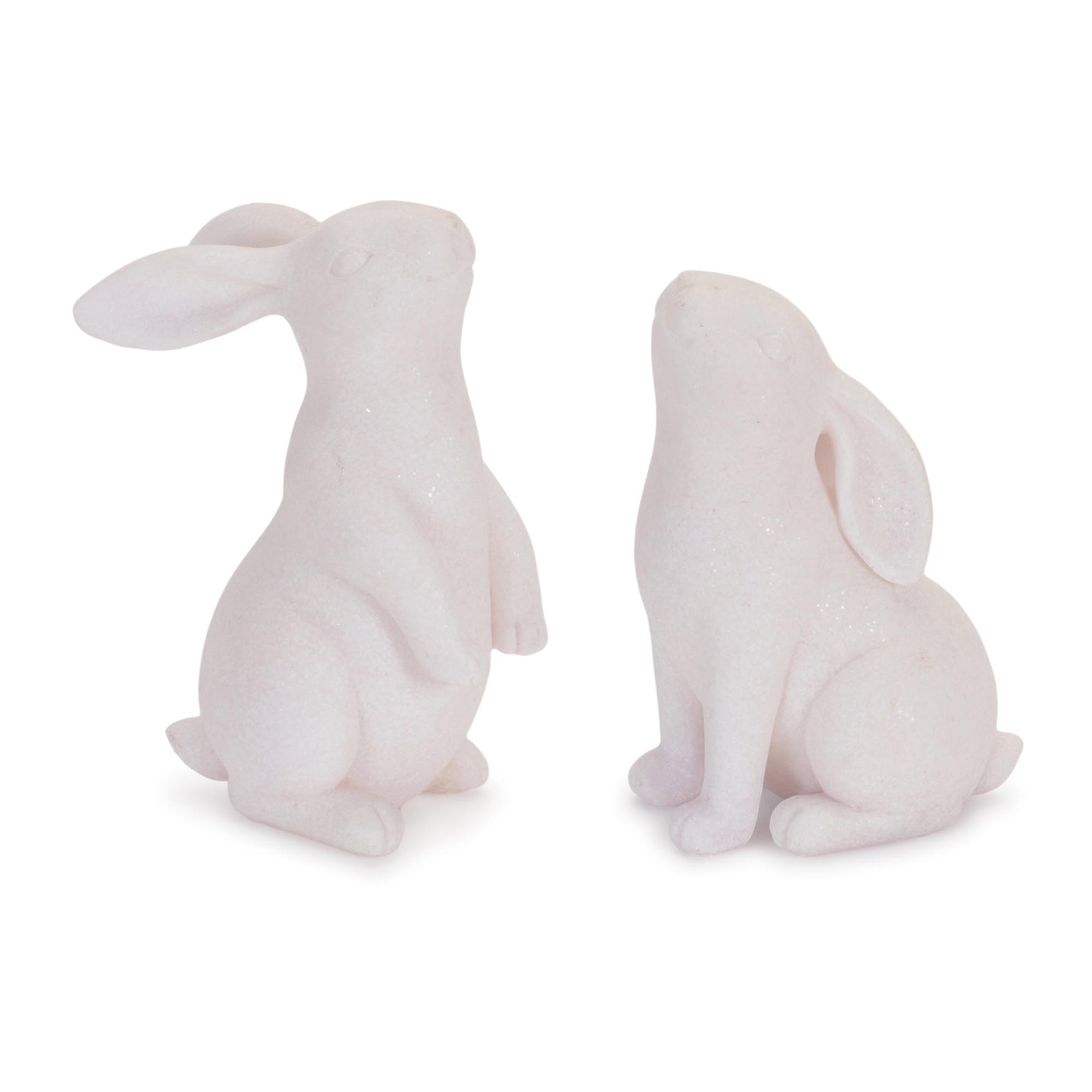 Blush Glitter Bunny Figurine (Set of 2)