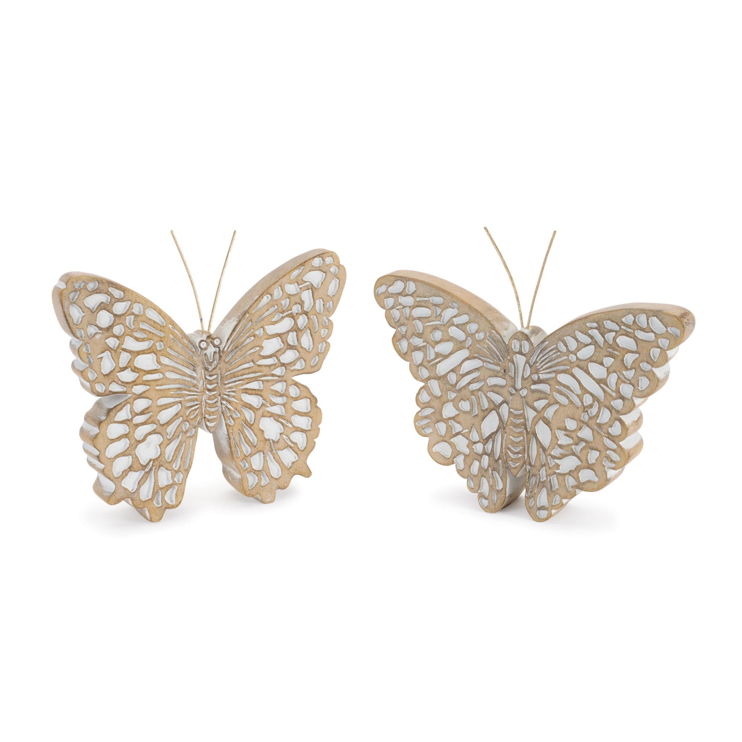 Detailed Butterfly Shelf Sitter (Set of 2)