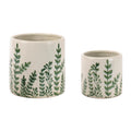 Botanical Fern Stoneware Planter (Set of 2)