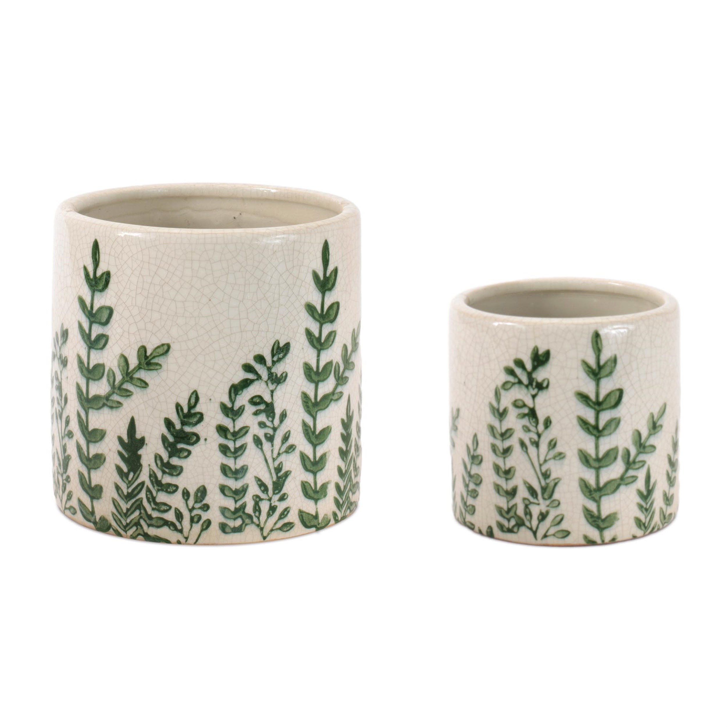 Botanical Fern Stoneware Planter (Set of 2)