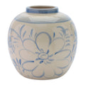 Floral Stoneware Vase 9.25"H