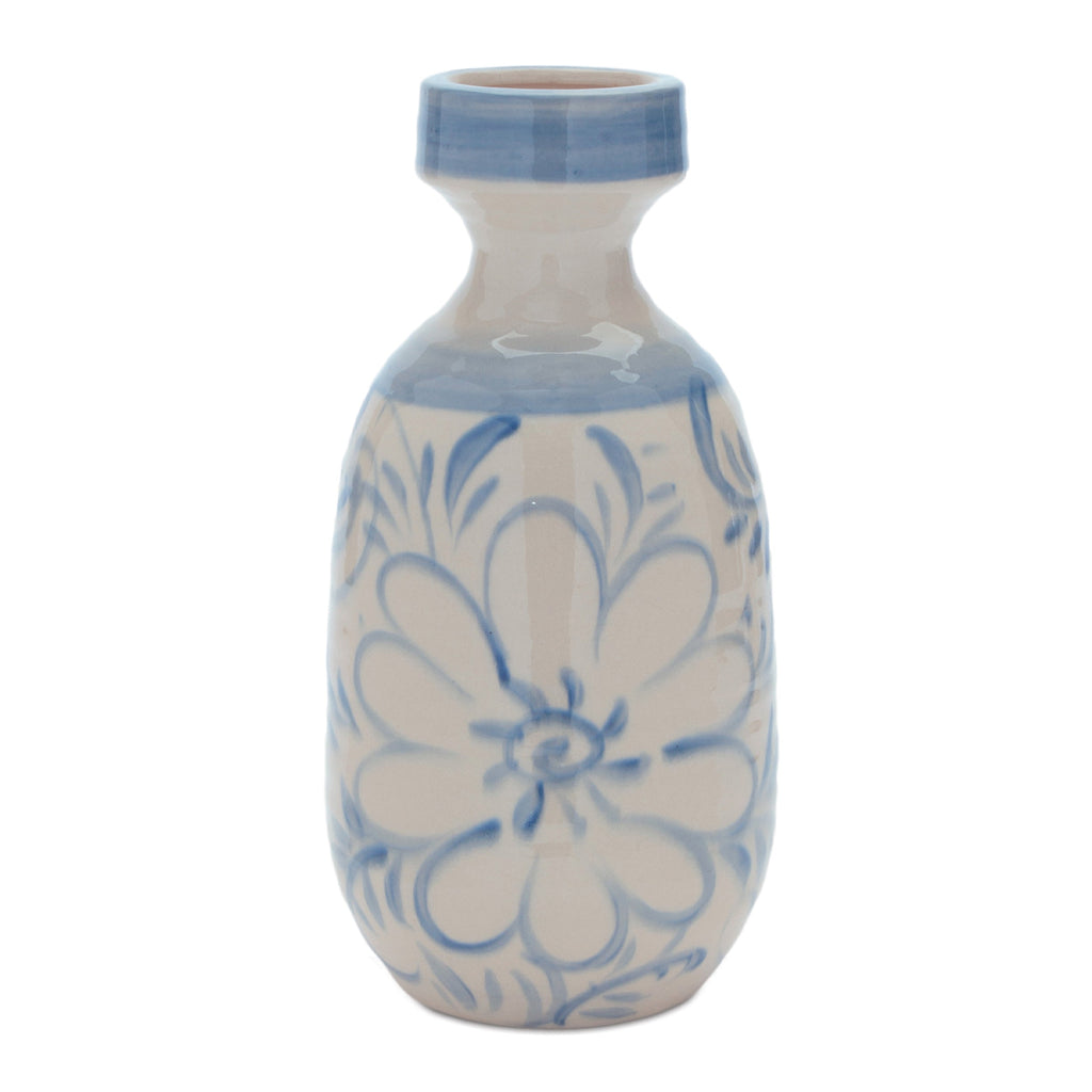 Floral Stoneware Vase 11"H