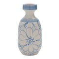 Floral Stoneware Vase 11"H