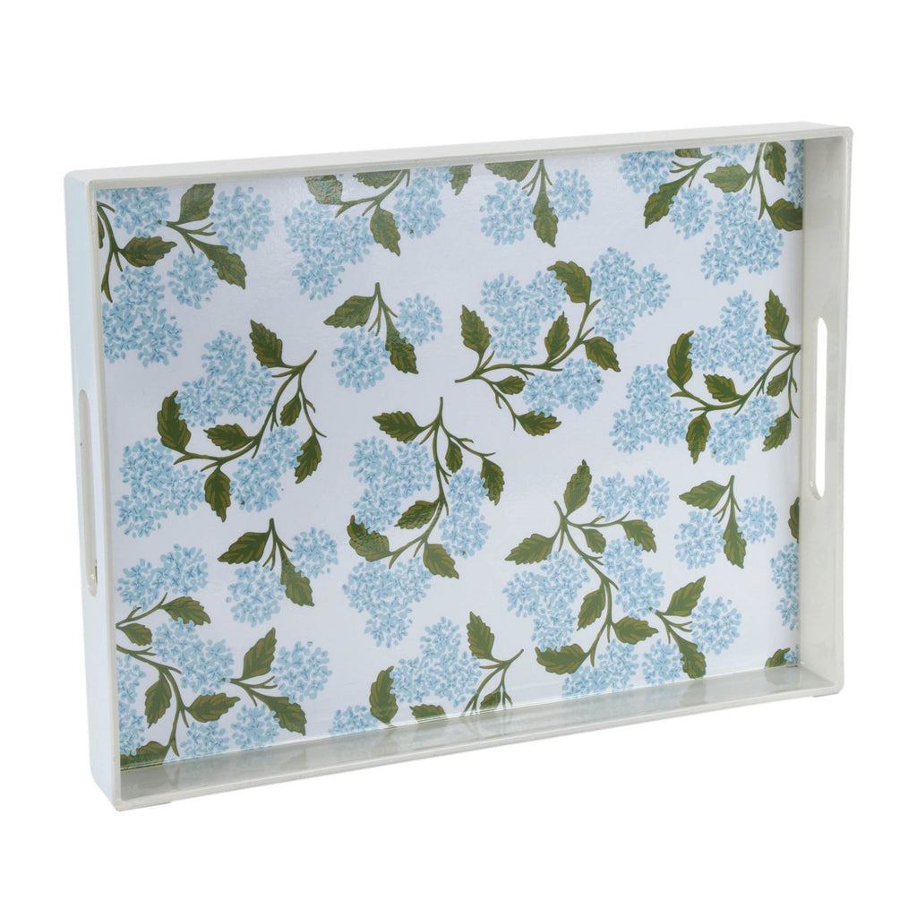 Blue Hydrangea Floral Tray 15.5"L