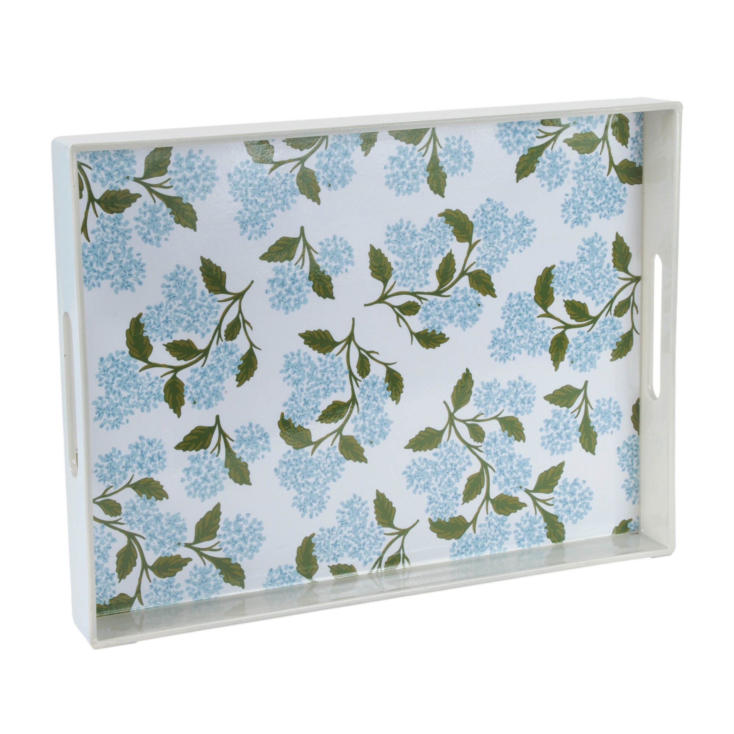 Blue Hydrangea Floral Tray 15.5"L