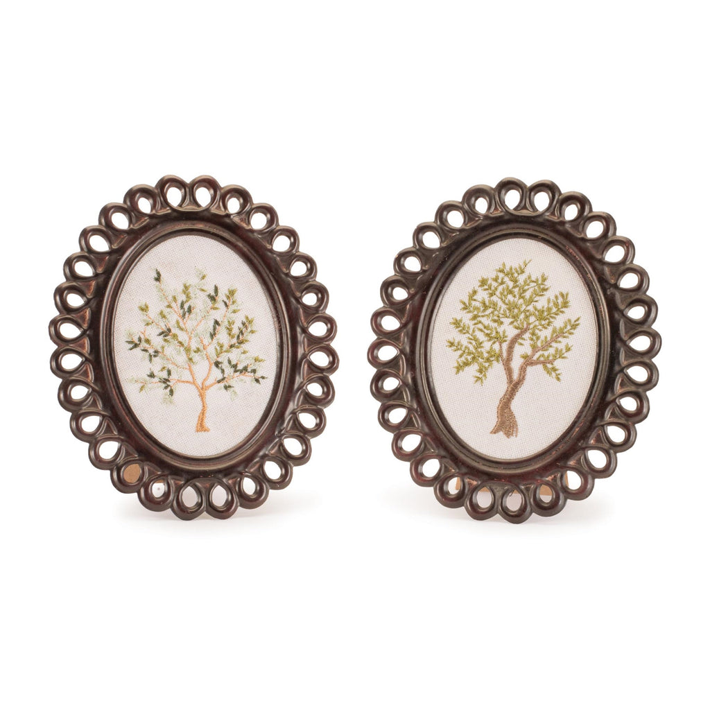 Embroidered Tree Tabletop Frame (Set of 2)