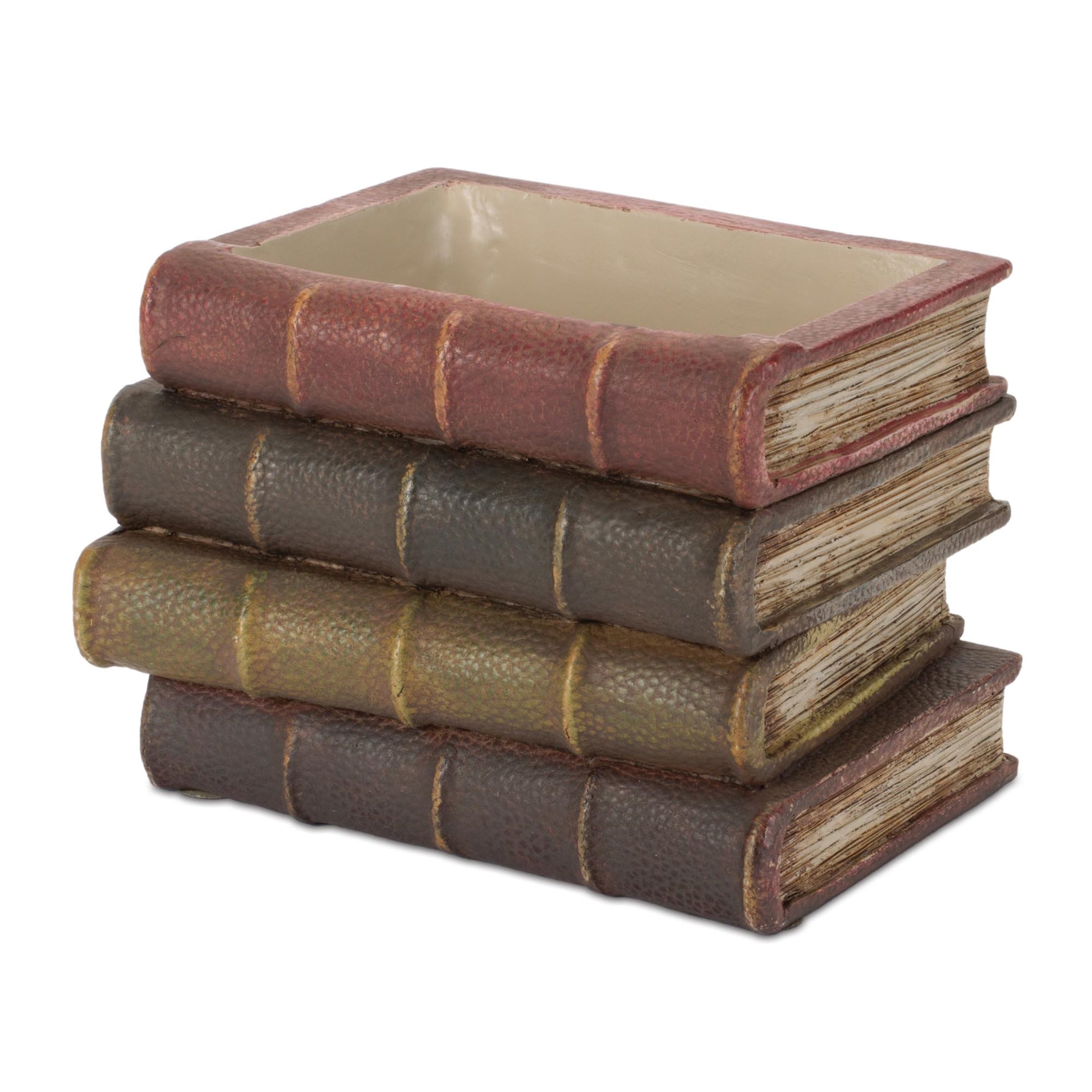 Decorative Book Stack Vase 5"H