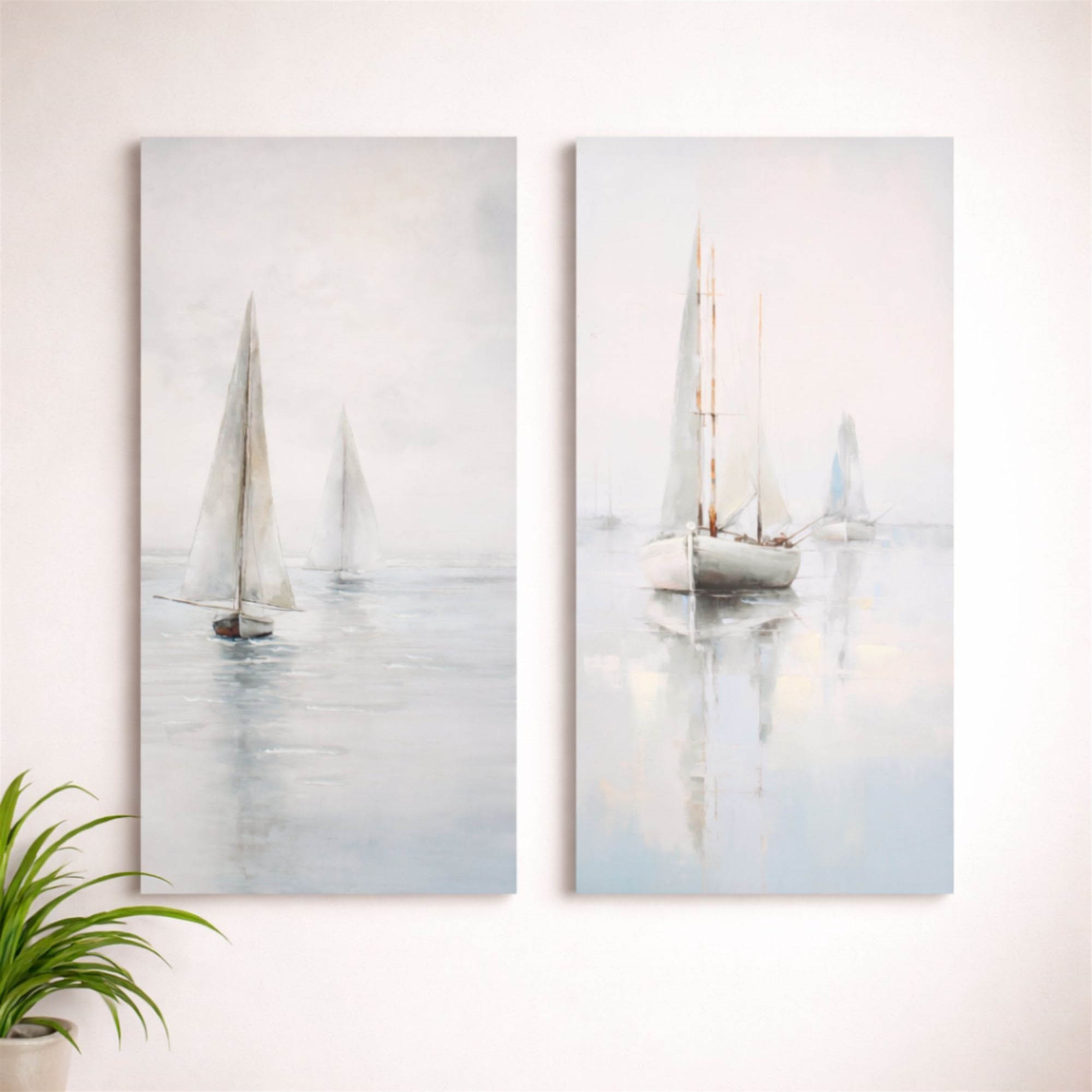 Canvas Sailboat Print (Set of 2)