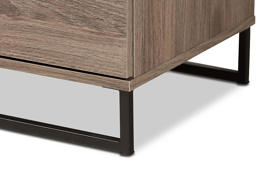 Baxton Studio Daxton Modern and Contemporary Rustic Oak Finished Wood 4-Drawer Storage Chest