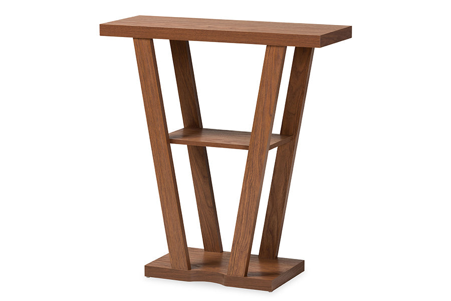 Baxton Studio Boone Modern and Contemporary Walnut Brown Finished Wood Console Table