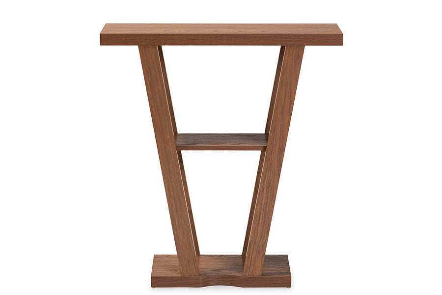 Baxton Studio Boone Modern and Contemporary Walnut Brown Finished Wood Console Table