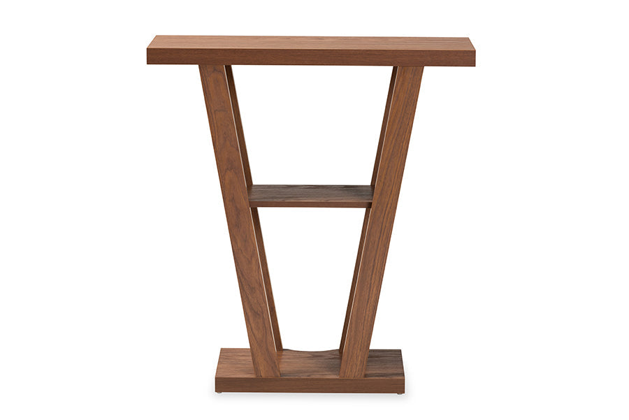 Baxton Studio Boone Modern and Contemporary Walnut Brown Finished Wood Console Table