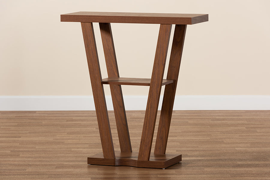 Baxton Studio Boone Modern and Contemporary Walnut Brown Finished Wood Console Table