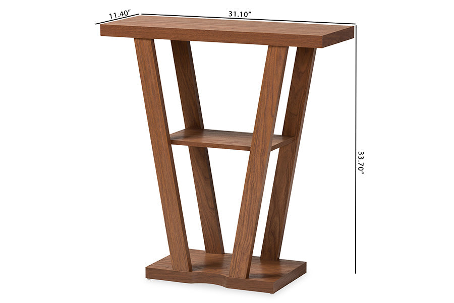 Baxton Studio Boone Modern and Contemporary Walnut Brown Finished Wood Console Table