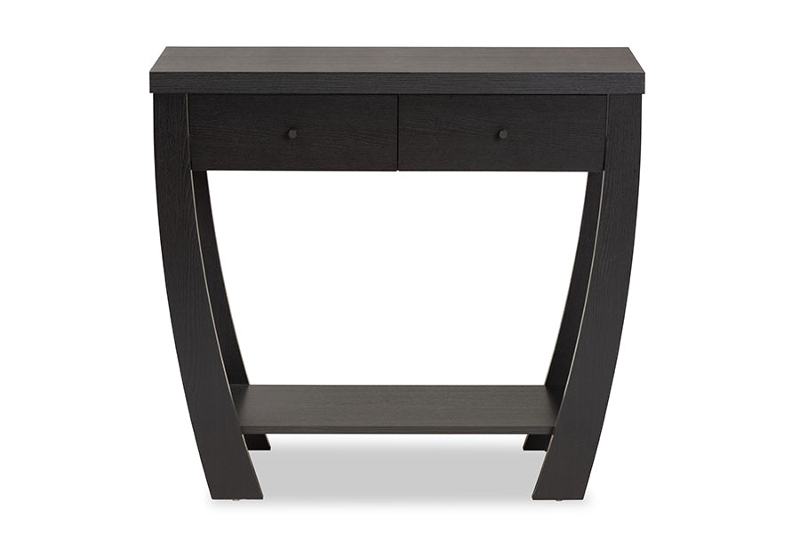 Baxton Studio Capote Modern and Contemporary Dark Brown Finished Wood 2-Drawer Console Table